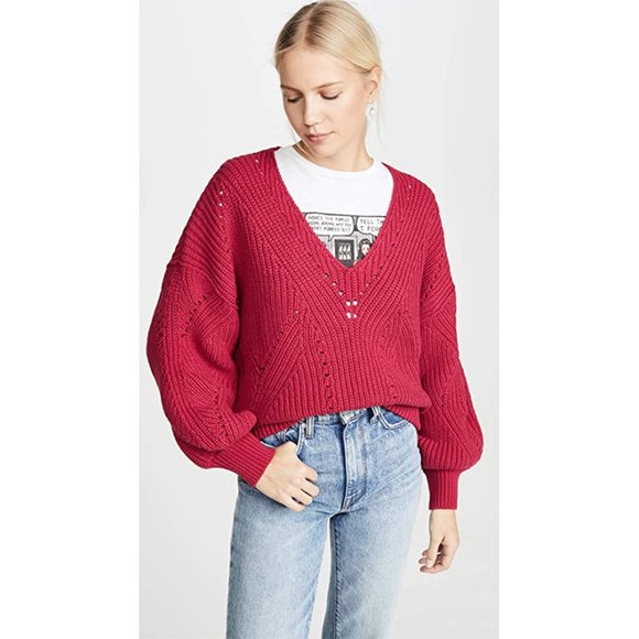 Free People Sweaters - NWT Free People All Day Long Knit Sweater Fuego L